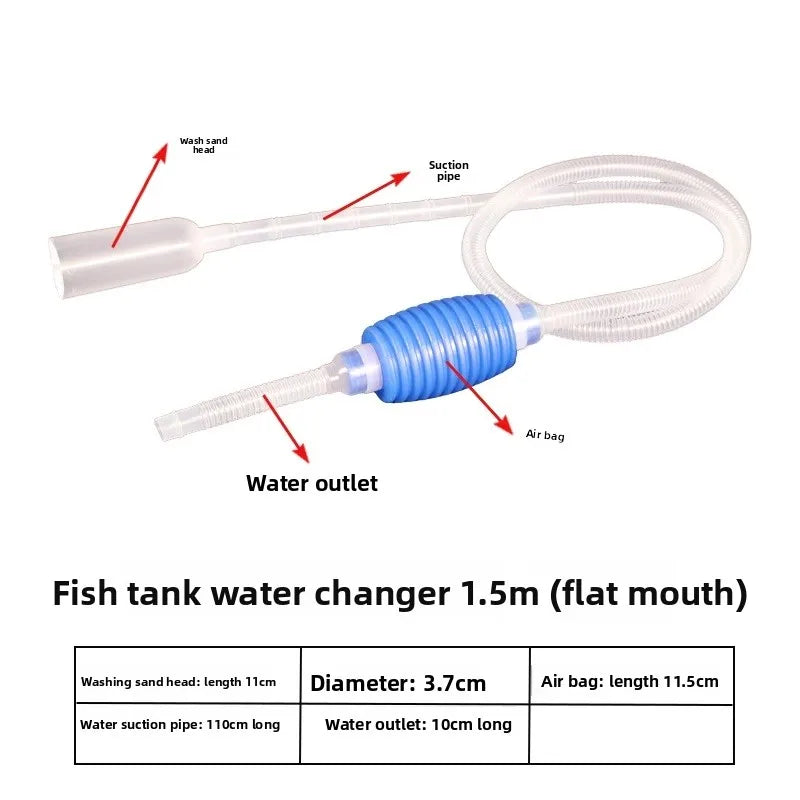 Aquarium Siphon, Manual Water Changer, Fish Tank Gravel Cleaner, Fish Waste Suction Tool