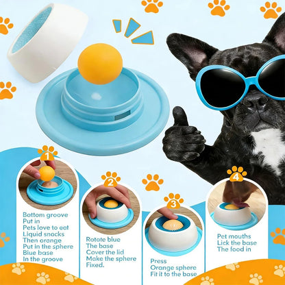 Rotating Lick Ball Slow Feeder for Dogs & Cats