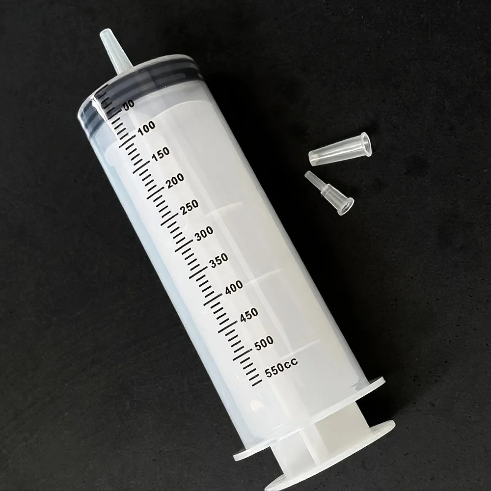 Plastic Syringe, Available in Capacities of 1000ml, 550ml, 350ml, 200ml, 100ml, 60ml, 20ml, 10ml, Suitable for Laboratory Dispensing, Dispensing Glue, Watering, and Veterinary Use