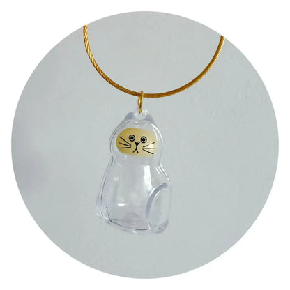 Transparent Dog Hair Storage Container Adorable Pet Keepsake Capsule Pendant With Key Ring for Pet Lovers DIY Memorial Keychain