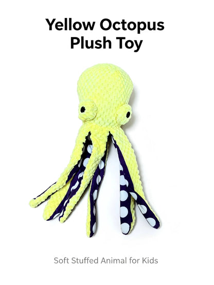 Squeaky Octopus Dog Plush Chew Toy with Braided Cotton Rope Tail Interactive Tug Puppy Teething Toy  for Small Medium Dogs