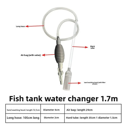 Aquarium Siphon, Manual Water Changer, Fish Tank Gravel Cleaner, Fish Waste Suction Tool