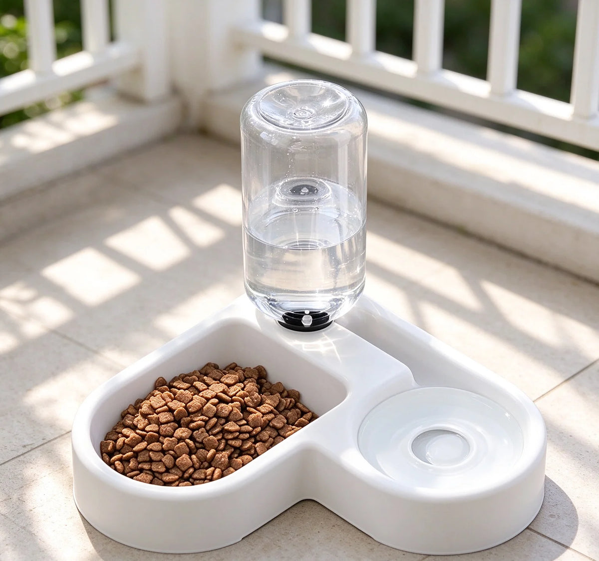 Dual-purpose Automatic Pet Feeding & Drinking Bowl, Love Shape Moisture-proof Cat Dog Bowl for Food and Water