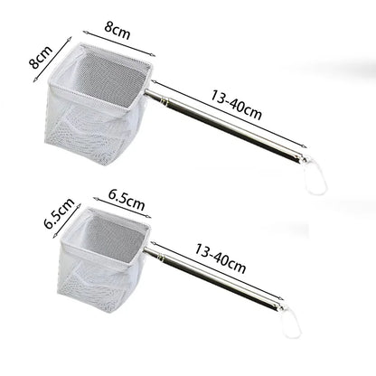 Aquarium Fish Net Fine Mesh Stainless Steel Handle Safe Small Fish Shrimp Betta Fry Tank Cleaning Durable Aquarium Accessory