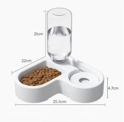 Dual-purpose Automatic Pet Feeding & Drinking Bowl, Love Shape Moisture-proof Cat Dog Bowl for Food and Water