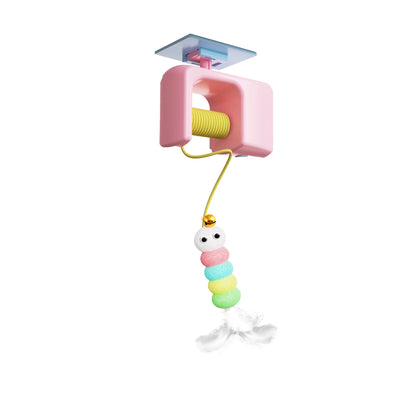 P-Cats Toys Pet Stress Relief Rechargeable Interactive Hanging Door Automatic Electric Flying Bird Cat Toy for Hunt Elastic Rope