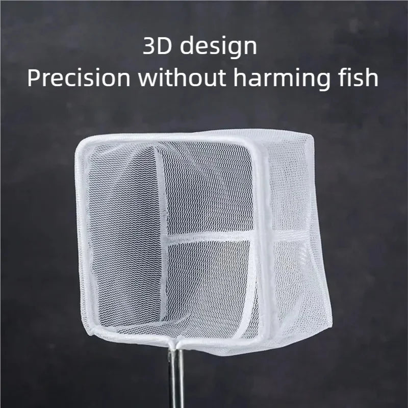 Aquarium Fish Net Fine Mesh Stainless Steel Handle Safe Small Fish Shrimp Betta Fry Tank Cleaning Durable Aquarium Accessory