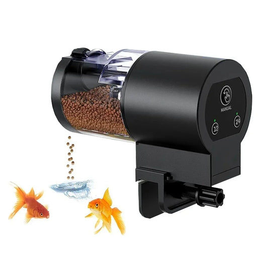 2025 Automatic Fish Feeder 100ml -Digital Programmable Aquarium Food Dispenser with Timer, IP66 Waterproof for Pond/Turtle Tanks