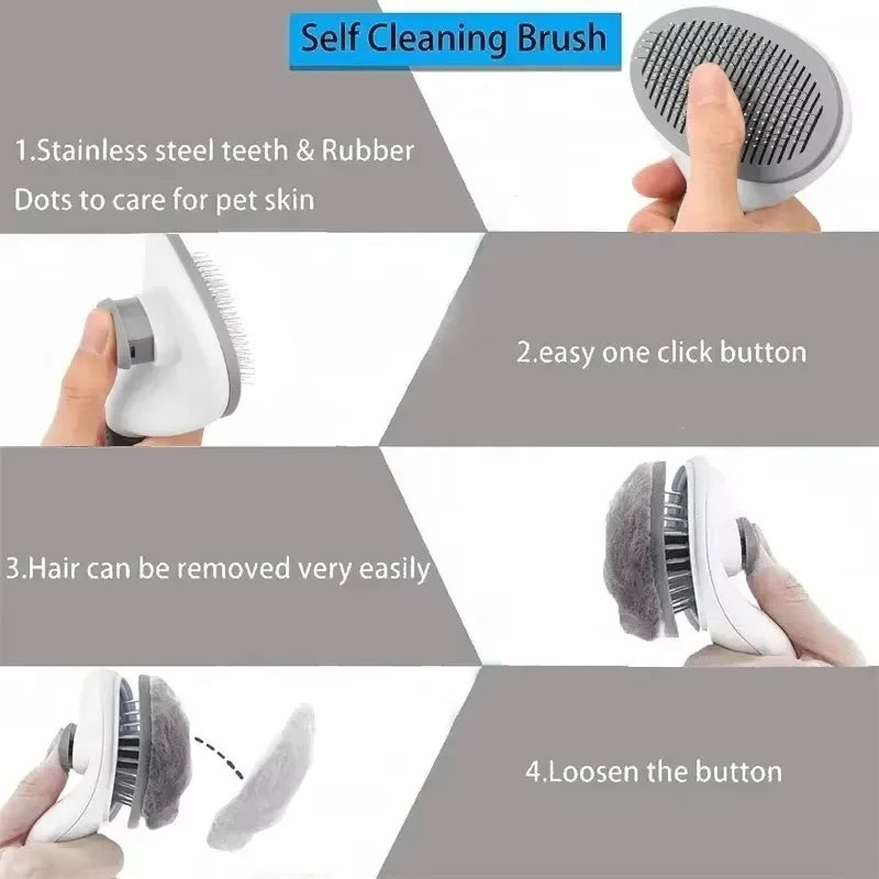 Self-Cleaning Grooming Brush for Dogs & Cats