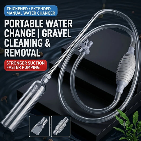 Aquarium Siphon, Manual Water Changer, Fish Tank Gravel Cleaner, Fish Waste Suction Tool