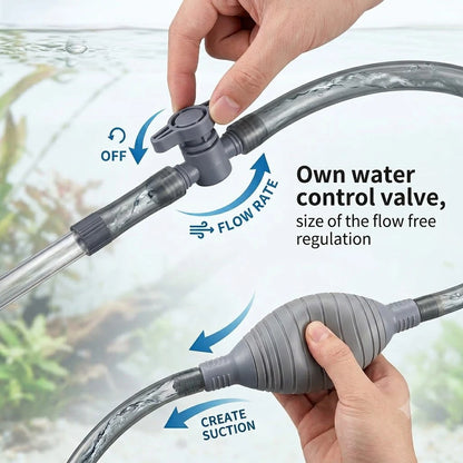 Aquarium Siphon, Manual Water Changer, Fish Tank Gravel Cleaner, Fish Waste Suction Tool