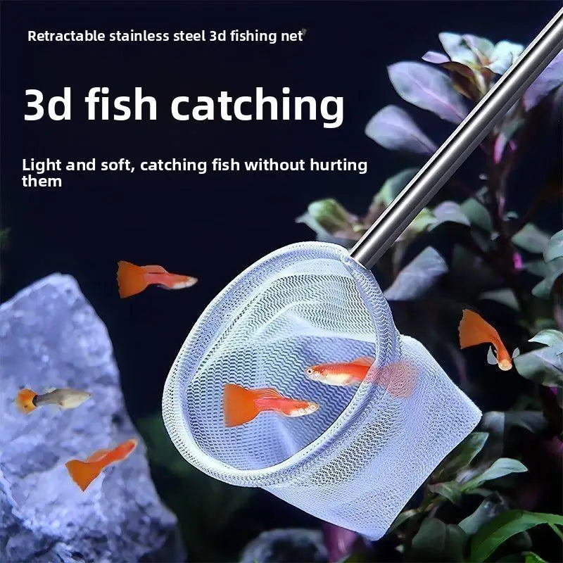 Aquarium Fish Net Fine Mesh Stainless Steel Handle Safe Small Fish Shrimp Betta Fry Tank Cleaning Durable Aquarium Accessory