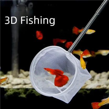 Aquarium Fish Net Fine Mesh Stainless Steel Handle Safe Small Fish Shrimp Betta Fry Tank Cleaning Durable Aquarium Accessory