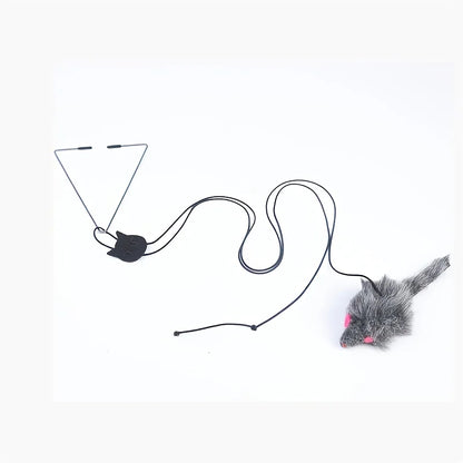 Interactive Door Hanging Cat Toy with Black Mouse Teaser - Entertain and Exercise Your Cat Toy for Indoor Cats Play Supplies