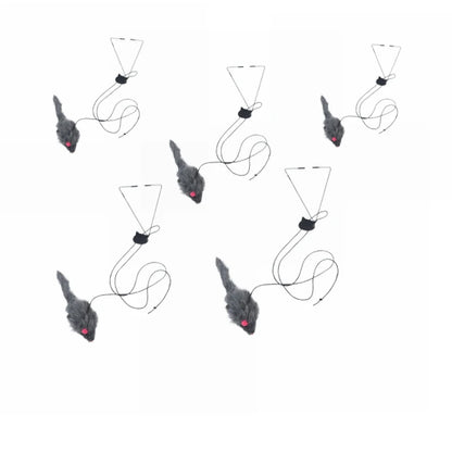 Interactive Door Hanging Cat Toy with Black Mouse Teaser - Entertain and Exercise Your Cat Toy for Indoor Cats Play Supplies