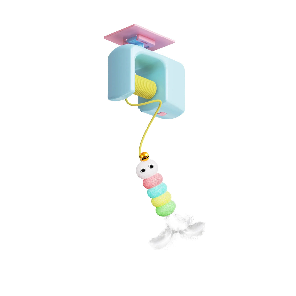 P-Cats Toys Pet Stress Relief Rechargeable Interactive Hanging Door Automatic Electric Flying Bird Cat Toy for Hunt Elastic Rope