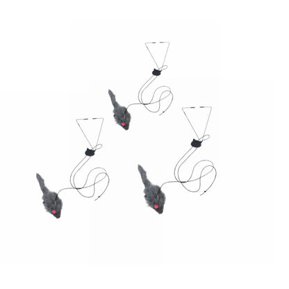 Interactive Door Hanging Cat Toy with Black Mouse Teaser - Entertain and Exercise Your Cat Toy for Indoor Cats Play Supplies