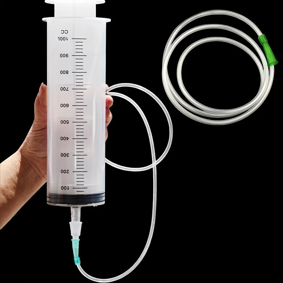 Plastic Syringe, Available in Capacities of 1000ml, 550ml, 350ml, 200ml, 100ml, 60ml, 20ml, 10ml, Suitable for Laboratory Dispensing, Dispensing Glue, Watering, and Veterinary Use