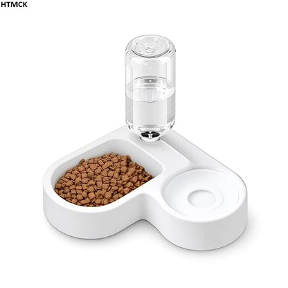 Dual-purpose Automatic Pet Feeding & Drinking Bowl, Love Shape Moisture-proof Cat Dog Bowl for Food and Water