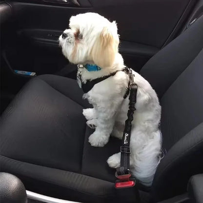 Dog Car Safety Belt with Reflective Line & Damping Belt, Adjustable Length, Suitable for All Dog