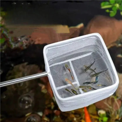 Aquarium Fish Net Fine Mesh Stainless Steel Handle Safe Small Fish Shrimp Betta Fry Tank Cleaning Durable Aquarium Accessory