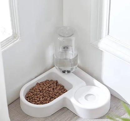 Dual-purpose Automatic Pet Feeding & Drinking Bowl, Love Shape Moisture-proof Cat Dog Bowl for Food and Water